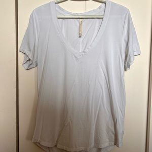 White Aritzia V-Neck Tee